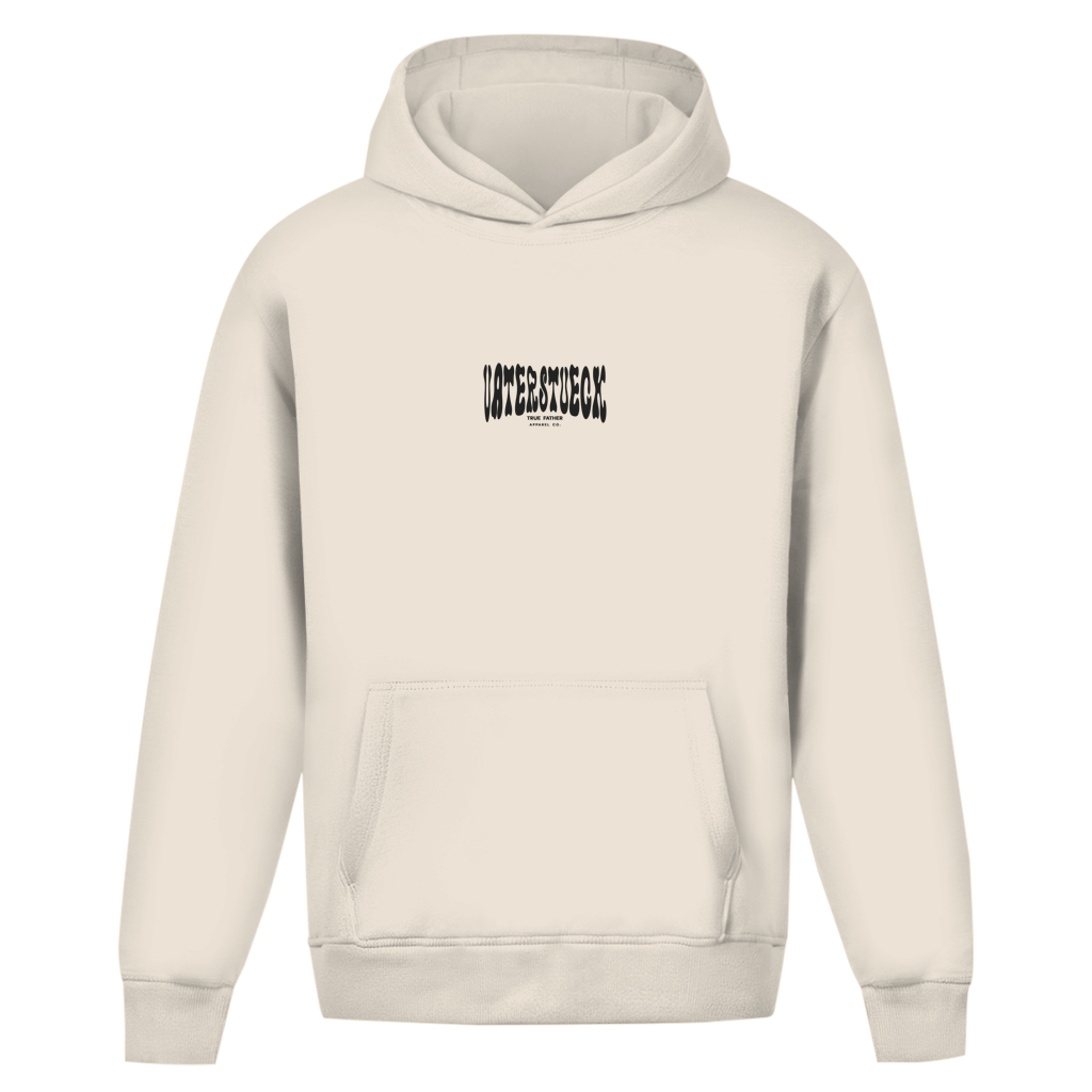 Distorted – White Sand Oversize Hoodie – Streetwear für Väter – Frontansicht | Vaterstück