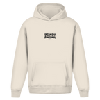 Distorted – White Sand Oversize Hoodie – Streetwear für Väter – Frontansicht | Vaterstück