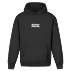 Distorted – Black Oversize Hoodie – Streetwear für Väter – Frontansicht | Vaterstück