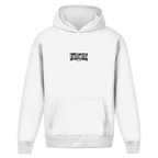 Distorted – White Oversize Hoodie – Streetwear für Väter – Frontansicht | Vaterstück