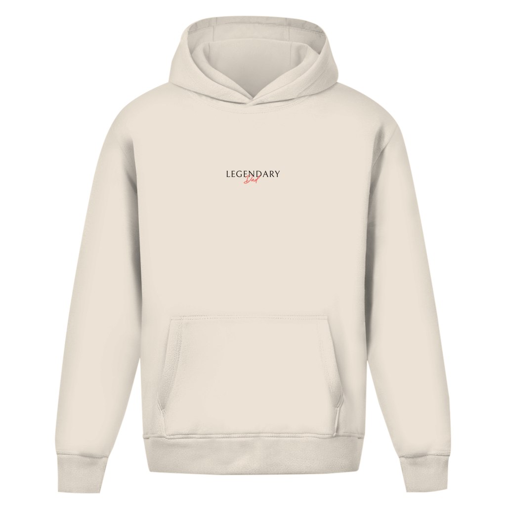 Legendary Dad – Black Oversize Hoodie – Streetwear für Väter – Frontansicht | Vaterstück