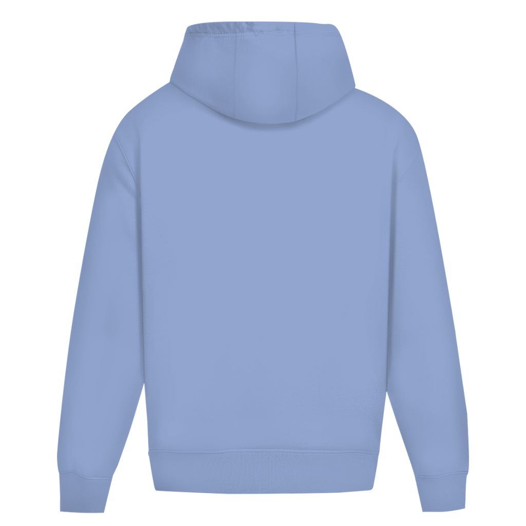 Legendary Dad – Powder Blue Oversize Hoodie – Streetwear für Väter – Rückenansicht | Vaterstück