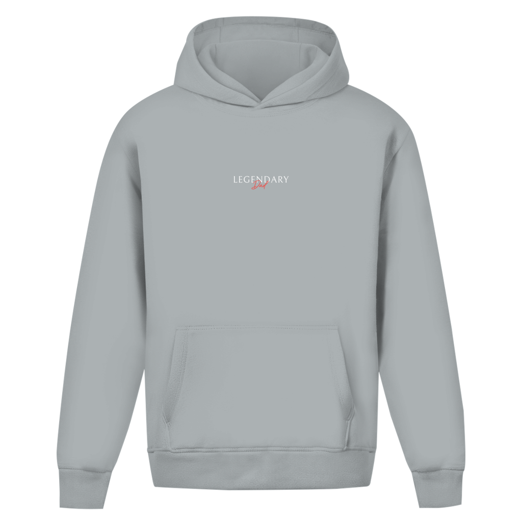 Legendary Dad – Light Asphalt Oversize Hoodie – Streetwear für Väter – Frontansicht | Vaterstück
