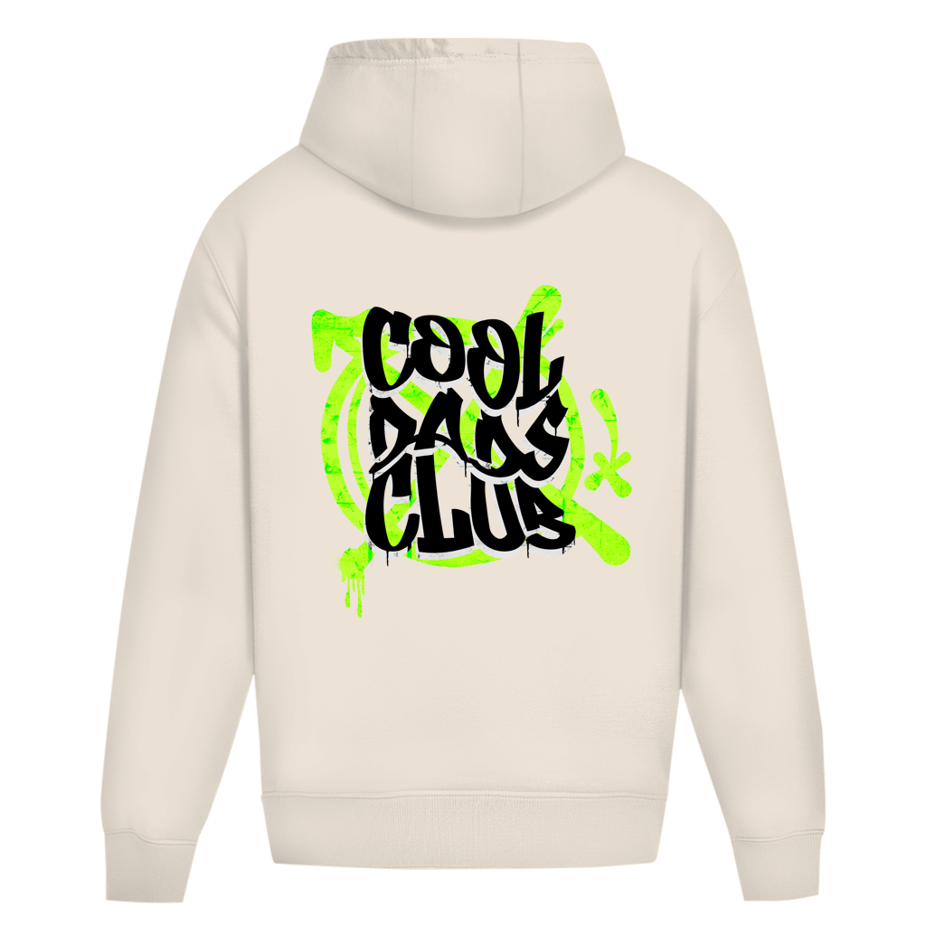 Cool Dads Club Graffiti – White Sand Oversize Hoodie – Streetwear für Väter – Rückenansicht | Vaterstück