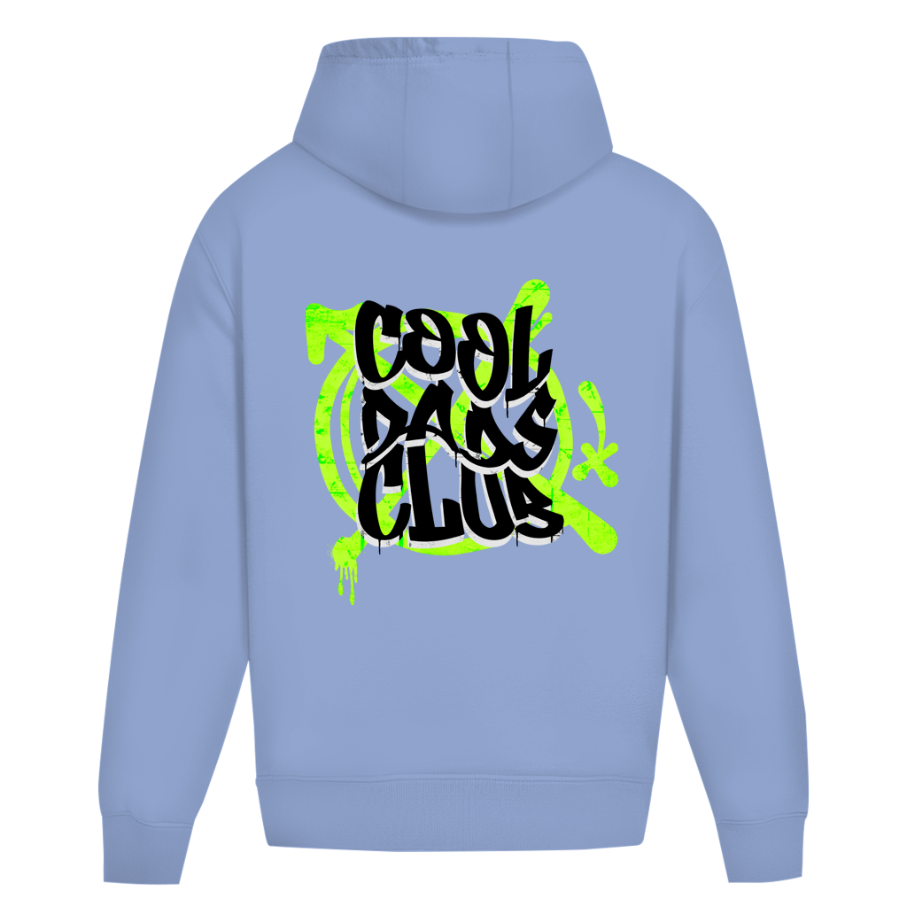 Cool Dads Club Graffiti – Powder Blue Oversize Hoodie – Streetwear für Väter – Rückenansicht | Vaterstück