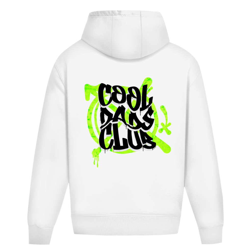 Cool Dads Club Graffiti – White Oversize Hoodie – Streetwear für Väter – Rückenansicht | Vaterstück