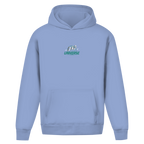 Dad Universe – Powder Blue Oversize Hoodie – Streetwear für Väter – Frontansicht | Vaterstück