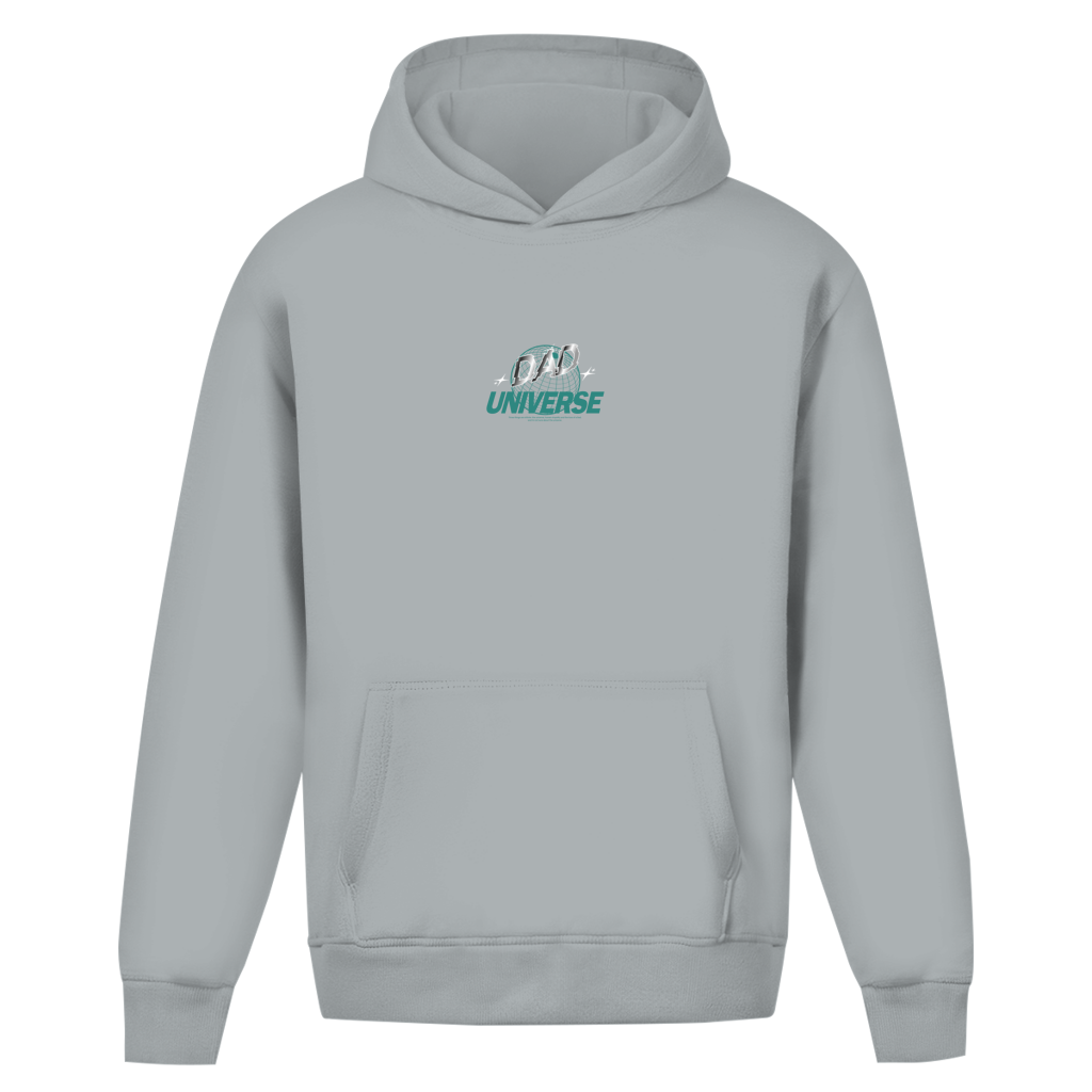 Dad Universe – Light Asphalt Oversize Hoodie – Streetwear für Väter – Frontansicht | Vaterstück