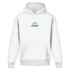Dad Universe – White Oversize Hoodie – Streetwear für Väter – Frontansicht | Vaterstück