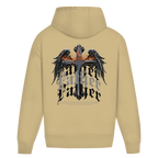 Sacred Guardian – White Sand Oversize Hoodie – Streetwear für Väter – Rückenansicht | Vaterstück