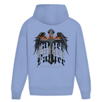Sacred Guardian – Powder Blue Oversize Hoodie – Streetwear für Väter – Rückenansicht | Vaterstück