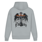 Sacred Guardian – Light Asphalt Oversize Hoodie – Streetwear für Väter – Rückenansicht | Vaterstück