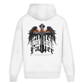 Sacred Guardian – Desert Sand Oversize Hoodie – Streetwear für Väter – Rückenansicht | Vaterstück