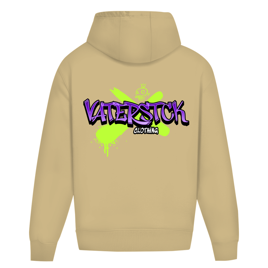 Vaterstck Clothing Graffiti – White Sand Oversize Hoodie – Streetwear für Väter – Rückenansicht | Vaterstück