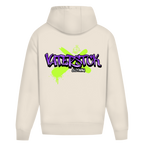 Vaterstck Clothing Graffiti – Powder Blue Oversize Hoodie – Streetwear für Väter – Rückenansicht | Vaterstück