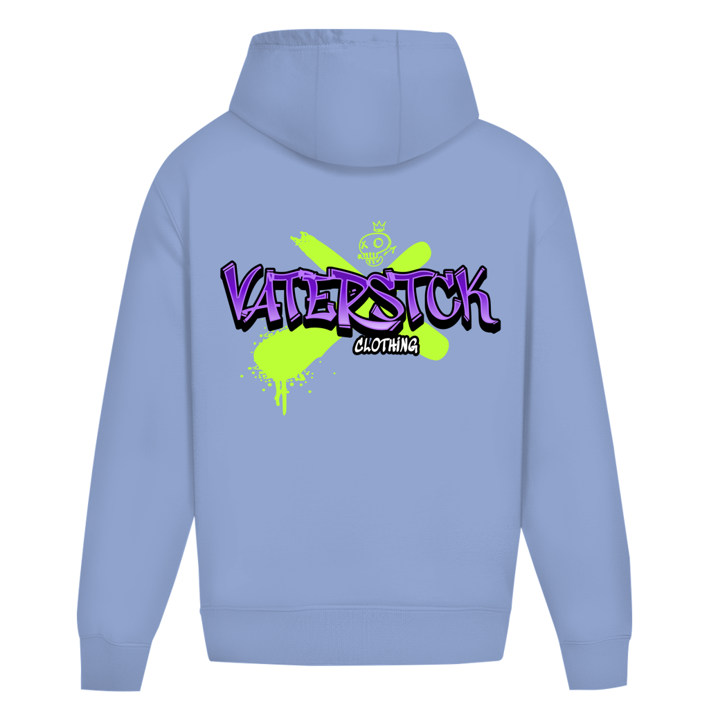 Vaterstck Clothing Graffiti – Light Asphalt Oversize Hoodie – Streetwear für Väter – Rückenansicht | Vaterstück