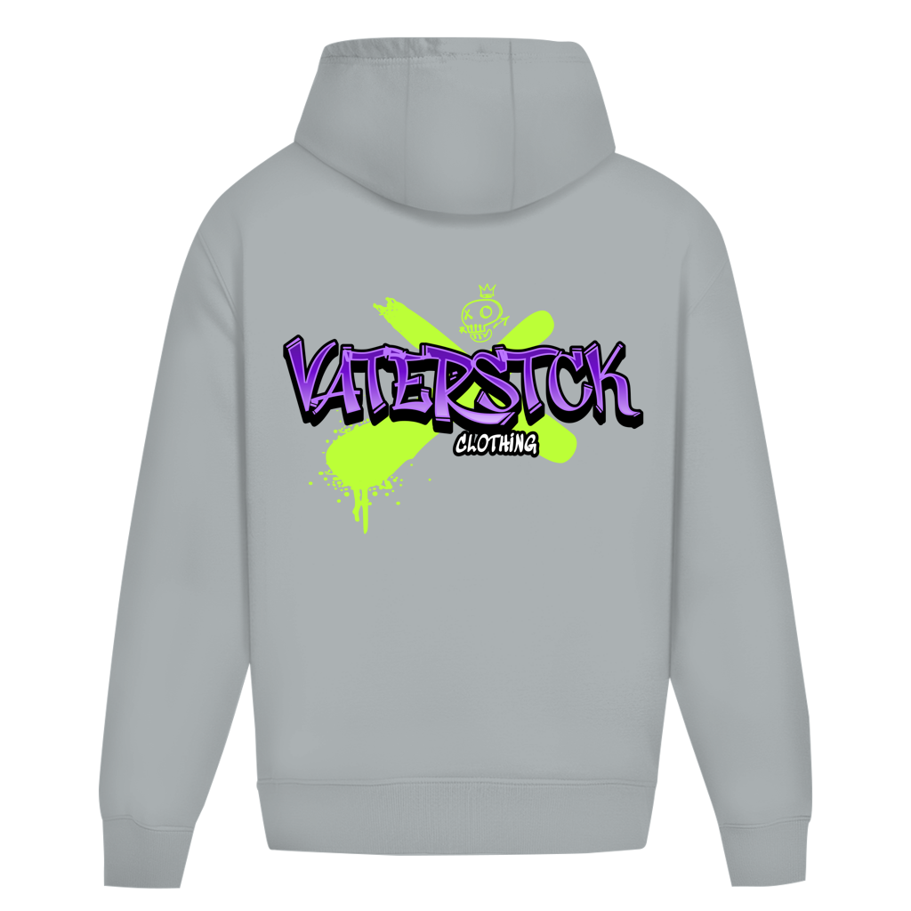 Vaterstck Clothing Graffiti – White Oversize Hoodie – Streetwear für Väter – Rückenansicht | Vaterstück