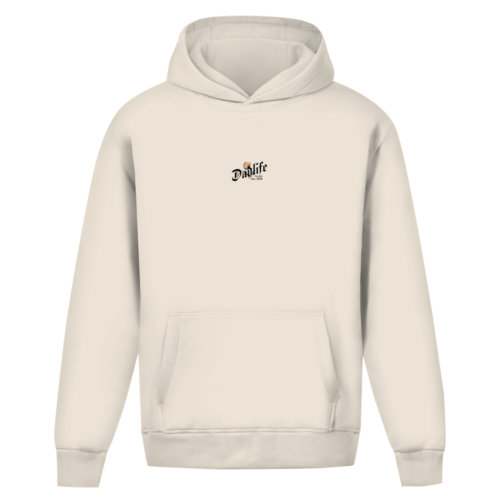 Dadlife – White Sand Oversize Hoodie – Streetwear für Väter – Frontansicht | Vaterstück