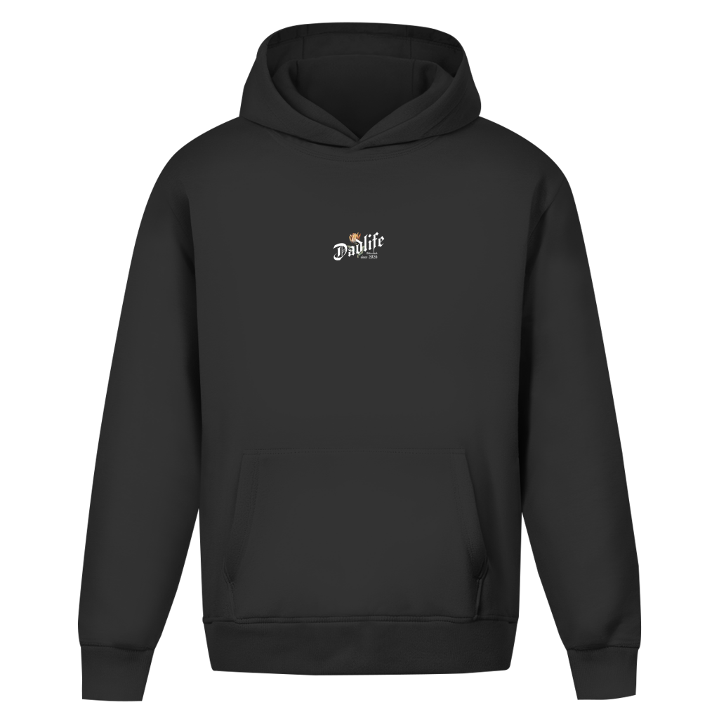 Dadlife – Black Oversize Hoodie – Streetwear für Väter – Frontansicht | Vaterstück