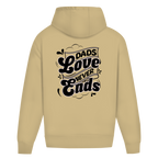 Dads Love Never Ends – Desert Sand Oversize Hoodie – Streetwear für Väter – Rückenansicht | Vaterstück