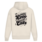 Dads Love Never Ends – White Sand Oversize Hoodie – Streetwear für Väter – Rückenansicht | Vaterstück
