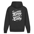 Dads Love Never Ends – Black Oversize Hoodie – Streetwear für Väter – Rückenansicht | Vaterstück