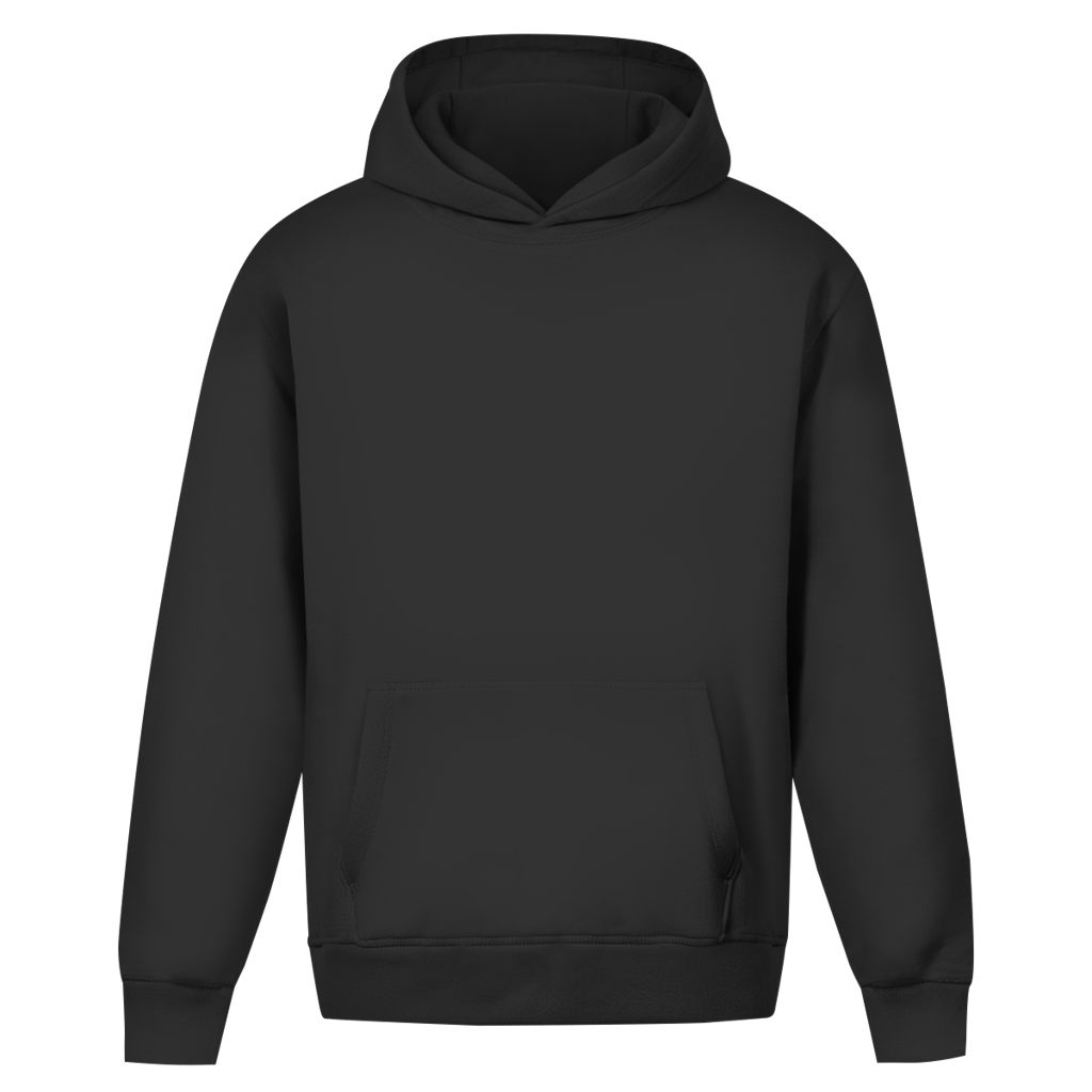 Dads Love Never Ends – Black Oversize Hoodie – Streetwear für Väter – Frontansicht | Vaterstück