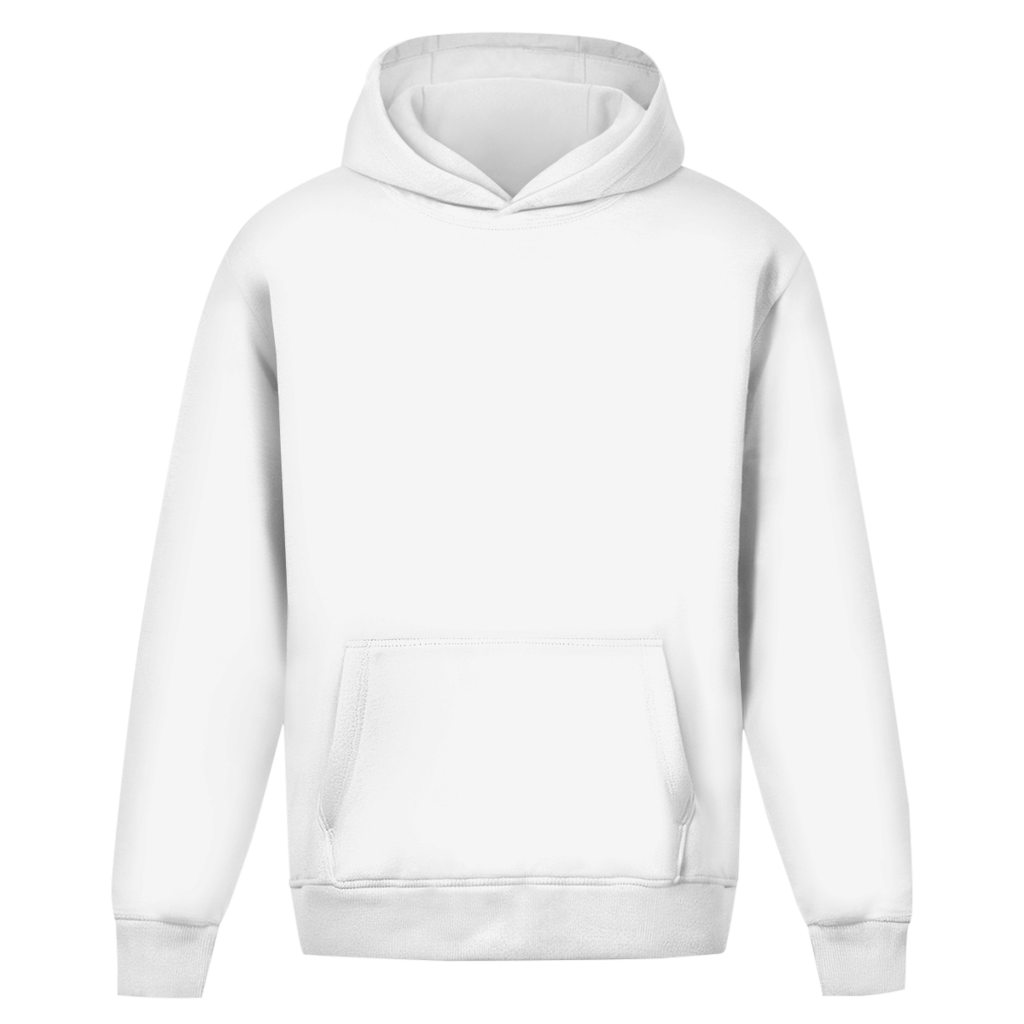 Dads Love Never Ends – White Oversize Hoodie – Streetwear für Väter – Frontansicht | Vaterstück