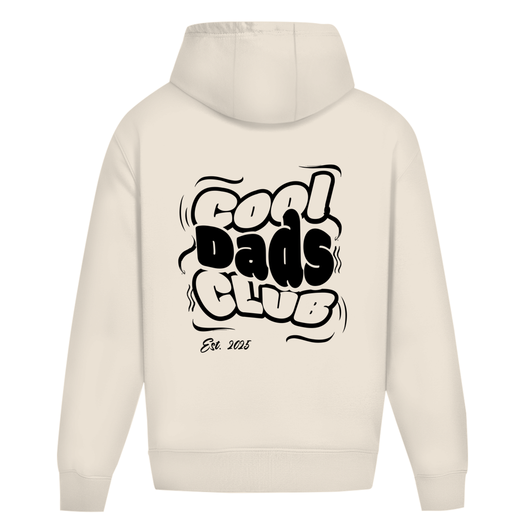 Cool Dads Club – White Sand Oversize Hoodie – Streetwear für Väter – Rückenansicht | Vaterstück