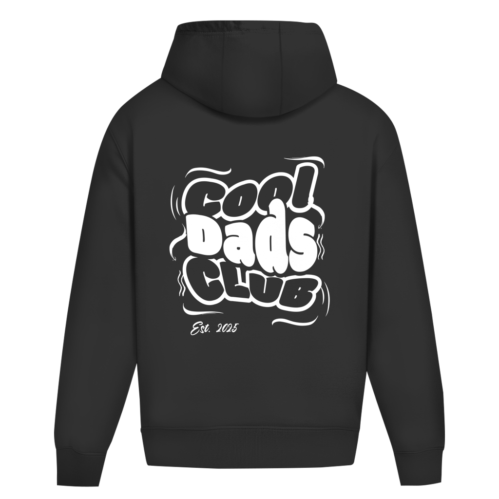 Cool Dads Club – Black Oversize Hoodie – Streetwear für Väter – Rückenansicht | Vaterstück