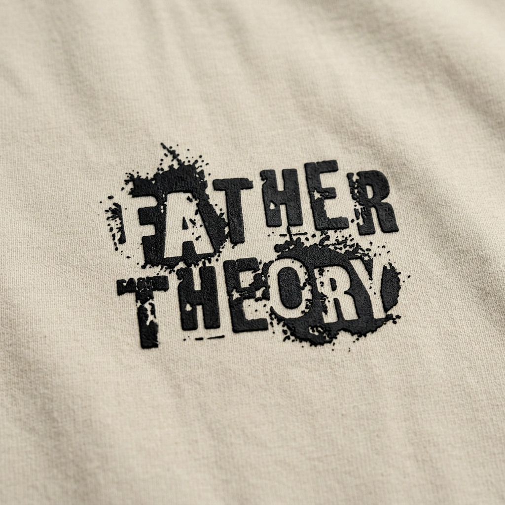 Father Theory – Oversize T-Shirt – Streetwear für Väter – Detailansicht | Vaterstück