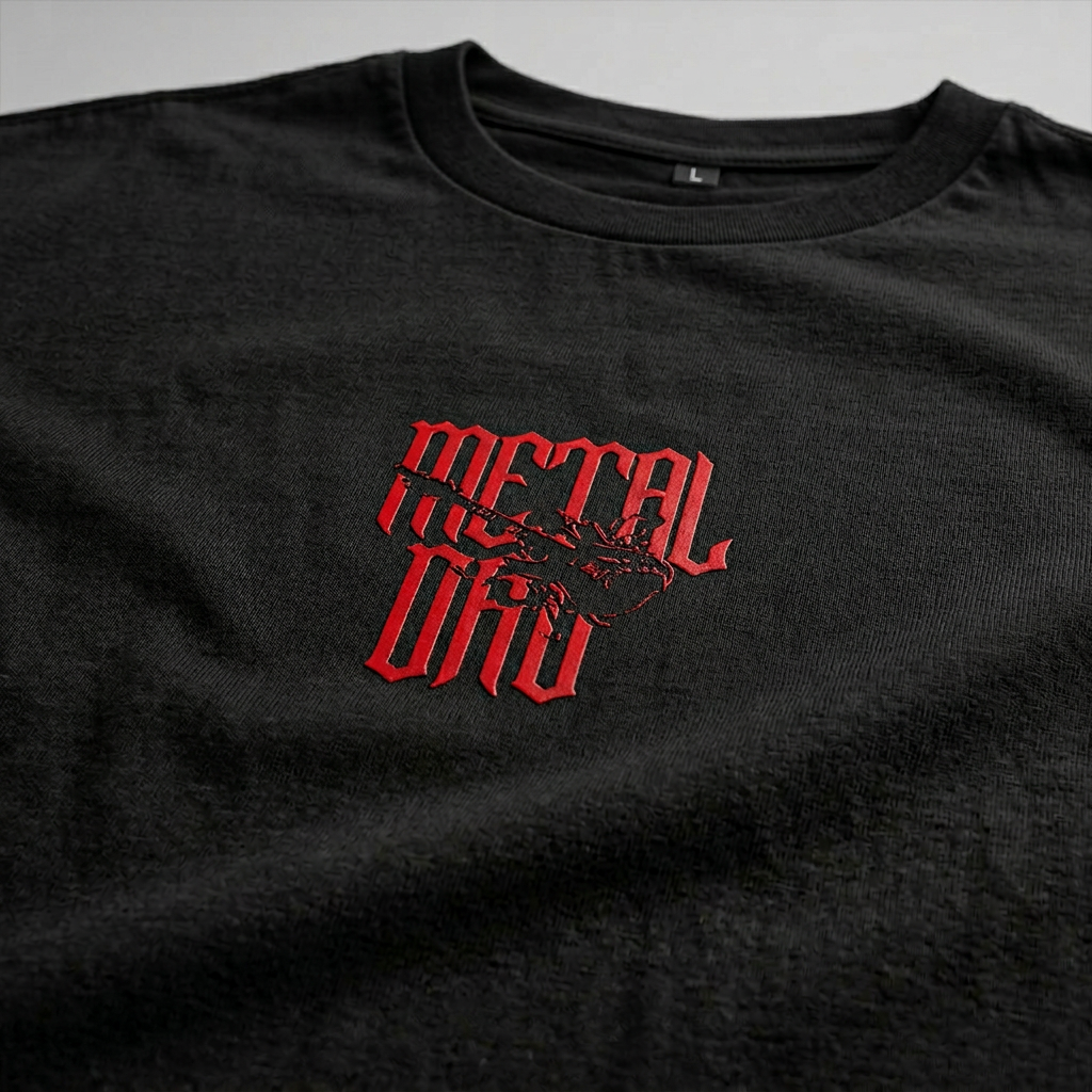 Metal Dad – Oversize T-Shirt – Streetwear für Väter – Detailansicht | Vaterstück 2