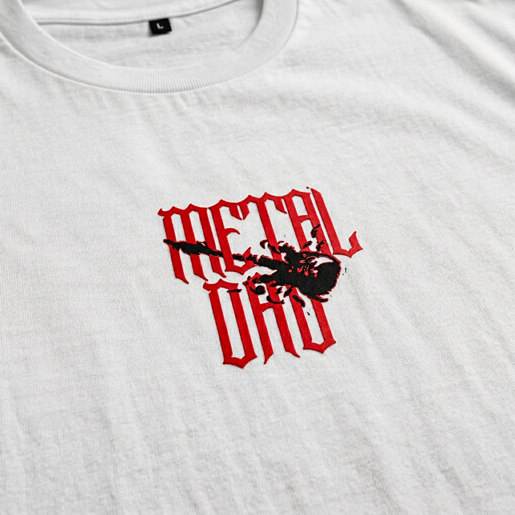 Metal Dad – Oversize T-Shirt – Streetwear für Väter – Detailansicht | Vaterstück