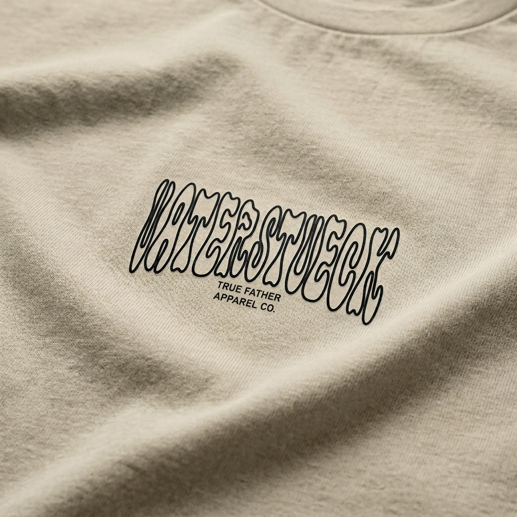 Distorted Outlines – Oversize T-Shirt – Streetwear für Väter – Detailansicht | Vaterstück