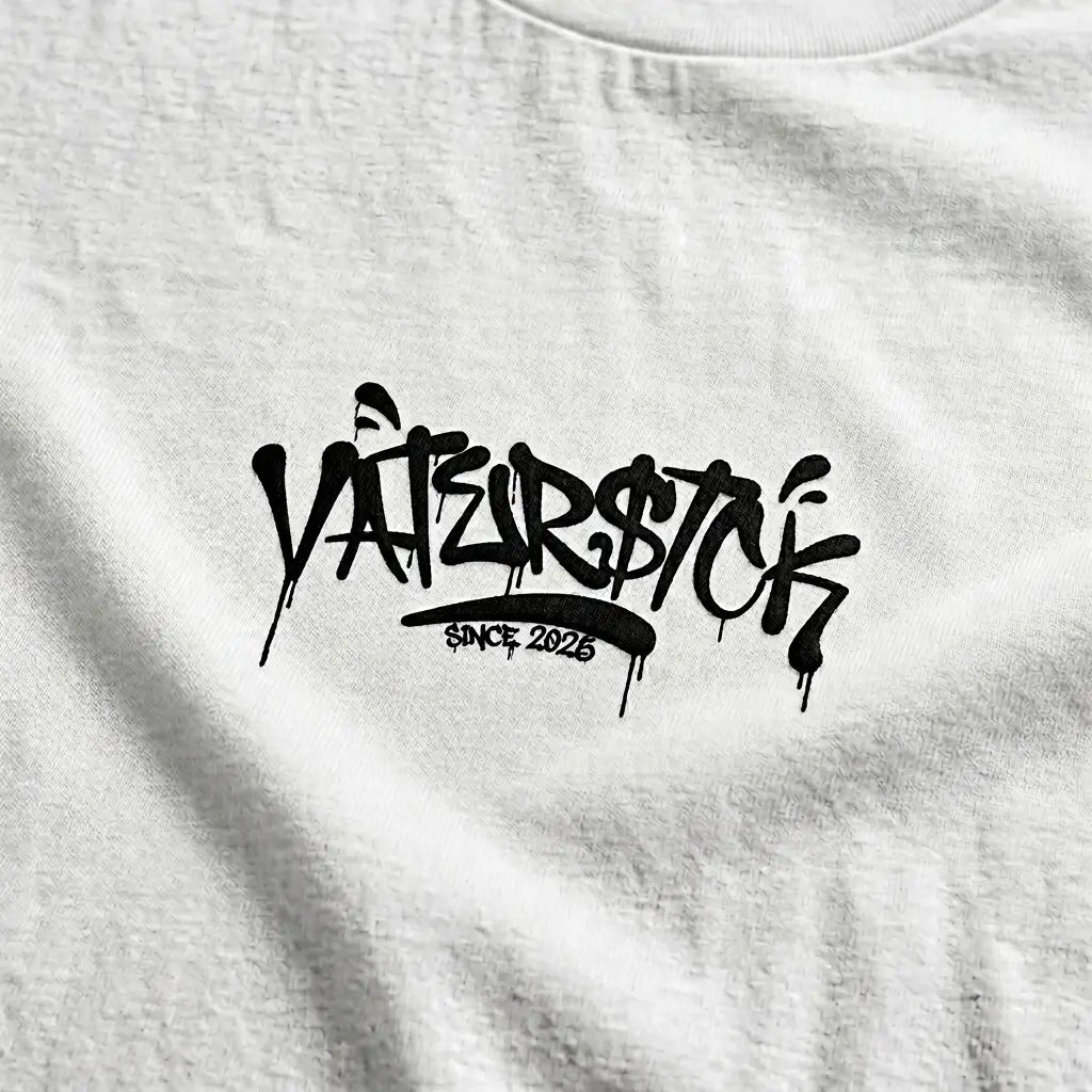 Signature Tag – Oversize T-Shirt – Streetwear für Väter – Detailansicht | Vaterstück 2